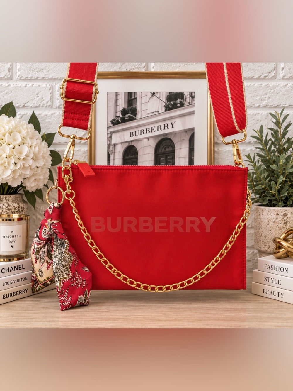 Burberry Red Cosmetic/Beauty Bag GWP VIP NWOT